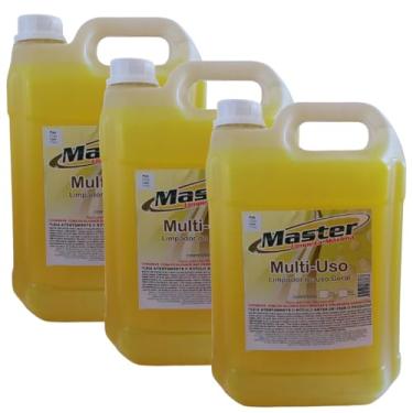 Imagem de Limpador Multiuso Uso Geral 15L Master Limpeza Completa para Cozinhas Banheiros Pisos e Superfícies Laváveis (3x5L)