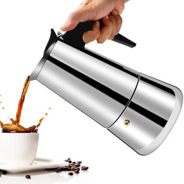 Imagem de Vaolvpant 12 xícaras de aço inoxidável Moka Pot fogão, máquina de café italiano, 600 ml, adequada para fogão de indução a gás, cafeteira Mocha Greca, cafeteira reta