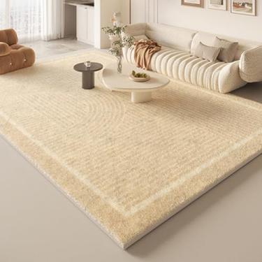 Imagem de Tapete de decoração de sala de estar creme francês para casa, quarto, cabeceira, tapete de pelúcia, moderno, sala de estudo, vestiário, tapetes macios, 7.200 x 300 cm