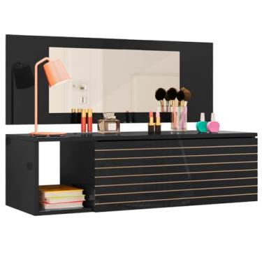 Imagem de Penteadeira Suspensa Com Espelho 8400 Preto PLLA