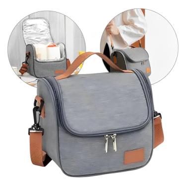 Imagem de Bolsa Térmica Lancheira com Alça de Ombro para Marmita - Trabalho Academia Escola e Passeios Super Premium (CINZA)