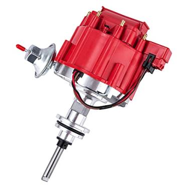 Imagem de LaMulaAuto Distribuidor de Ignição Hei Compatível com Motores Mopar Chrysler Dodge Plymouth V8 273 318 340 360 Instalação de Bloco Pequeno de Um Fio, Bobina de 65K Volts 7500 Rpm, Pc6006, Eixo Curto