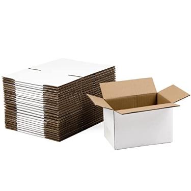 Imagem de SUNLPH Caixas de Remessa Brancas 6X4X4", Pequenas Caixas de Papelão Ondulado, Pacote com 25