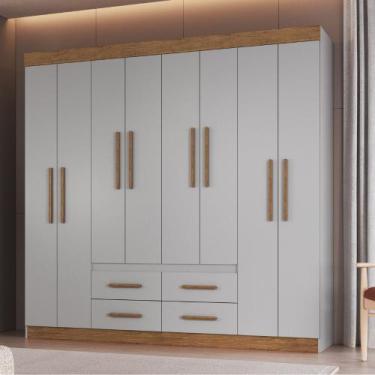 Imagem de Guarda Roupa Casal 8 Portas 4 Gavetas Las Vegas Doripel, Lunar Nogueir