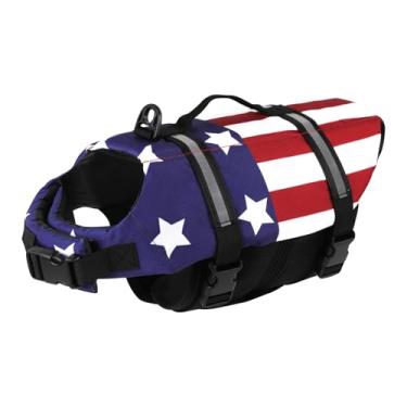 Imagem de Doglay Colete salva-vidas para cães, colete salva-vidas para cães de barco, colete salva-vidas ajustável com listras refletivas, flutuabilidade superior para cães pequenos, médios e grandes