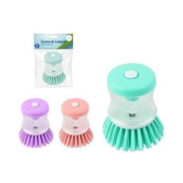 Imagem de Escova De Limpeza Com Recipiente Para Detergente Lava Louças - Art Hou