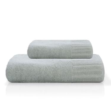 Imagem de Jogo Toalha De Banho e Rosto Velour 500g/m� Camesa, 100% Algod�o, 02 Pe�as, Toque Super Macio, Aconchegante, Melhor Absor��o, Moderno E Sofisticado (Limestone)