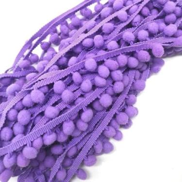Imagem de 1-5 jardas Pom pom Franja Renda Fita Pompom Trim Ball Tecido DIY Costura Borla Renda Tecido Feito à Mão DIY Artesanal Acessório, 5,1 Jardas