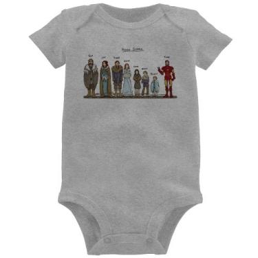 Imagem de Body Bebê House Stark Tony Stark - Foca na Moda, Cinza, M