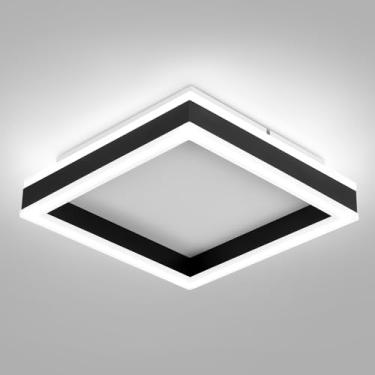 Imagem de Vloitgol Luminária De Teto Quadrada Led Para Corredor, 6000K, Branca Fria, Preta, Moderna, Luminária De Teto Led, Luminária De Teto Embutida Minimalista Para Corredor, Entrada, Quarto, Cozinha, Lava