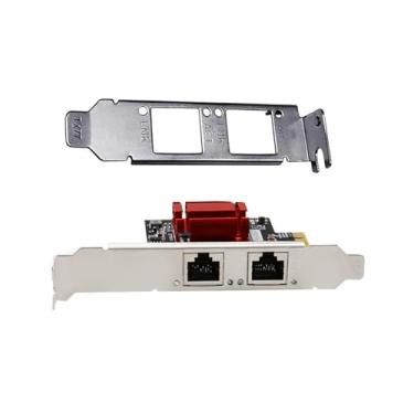 Imagem de Placa de rede PCIe Gigabit de 2 portas, adaptador Ethernet PCI Express 1000M