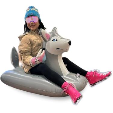 Imagem de Jet Creations Husky Inflável Neve Grama Sled Piscina Flutuante Para Crianças E Adultos, 38 Polegadas De Comprimento 2 Alças, Esportes Ao Ar Livre Verão Inverno Diversão Em Família. Peso 200 Libras,