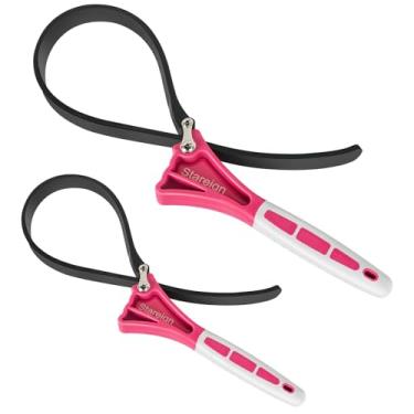 Imagem de Stareign Pacote com 2 chaves inglesas de borracha, chave de filtro de óleo de diâmetro de 10 cm e 15 cm para abridor de jarras, filtro de água, encanamento, pia e torneira