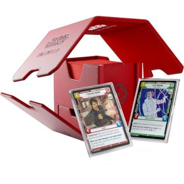 Imagem de Star Wars Unlimited Twin Suns Deck POD – Caixa de baralho premium com capas de cartão com proteção UV, comporta 100 cartas de manga dupla, projetada para o Star Wars Unlimited TCG, cor vermelha, feita