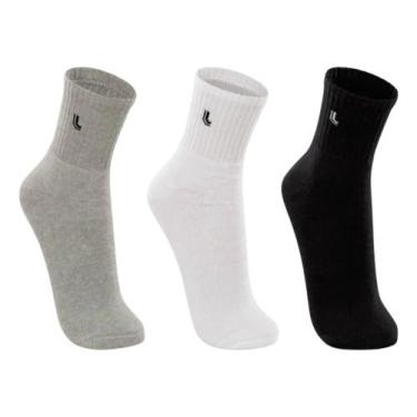 Imagem de Kit 3 Pares Meias Unissex Sport Cano Médio Algodão Lupo, Sortido, G 41