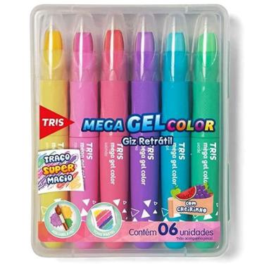 Imagem de Giz De Cera Retrátil Tris Gel Pastel 06 Cores c/ Cheirinho 310406