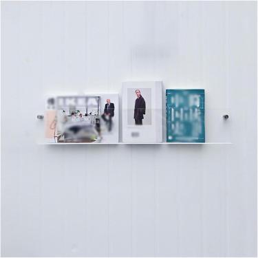 Imagem de Rack de revistas de acrílico de 60 80 100 cm, suporte de folheto montado na parede, estante, expositor de literatura para loja de biblioteca de sala de espera, transparente, 60 cm/24 pol.