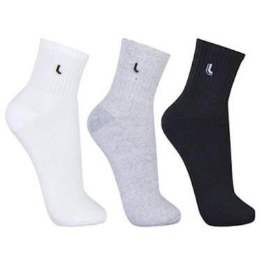 Imagem de Kit 3 Meias Lupo 3245 Cano Médio, Cinza, M