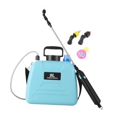 Imagem de IEUDNS Pulverizador elétrico de jardim, pulverizador de água de jardinagem, portátil All Final Fuchive Yard Pard com bicos de névoa para lavagem de, 9l Blue 27x32cm