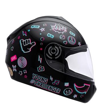 Imagem de Fly Capacete Fechado Moto Young HG Live Preto/Color 54