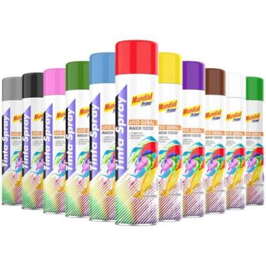 Imagem de Tinta Spray Mundial Prime 400ml - Multiuso, Cores Variadas e Acabament