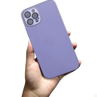 Imagem de [GL CASES] Case Capa iPhone 14 Pro Max Premium De Vidro Temperado AG Glass Com Proteção De Câmera Em Vidro Capinha iPhone 14 Pro Max Anti Impacto NanoGlass Carregador Indução Magnética (Light Purple)