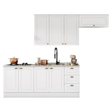 Imagem de Cozinha Completa Americana 5 Peças sem Vidro Branco - Móveis Henn, Bra