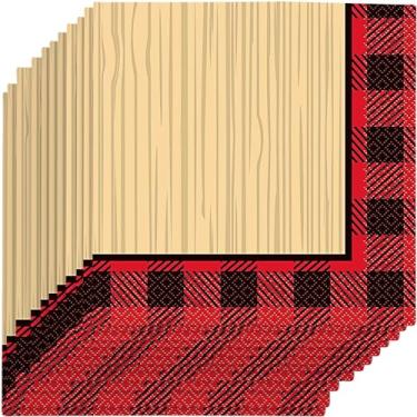 Imagem de Guardanapos de festa xadrez de lenhador de búfalo, 16 unidades