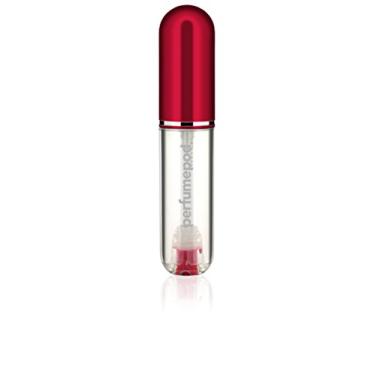 Imagem de Travalo Pod Pure Perfume Atomizer | Genie-S Refillable System | Travel TSA Approved | Reusable and Airtight Easy-Fill Mini Pump Sprayer | Lightweight Clear Body Fun Colorful Lid | Red | 0.17oz