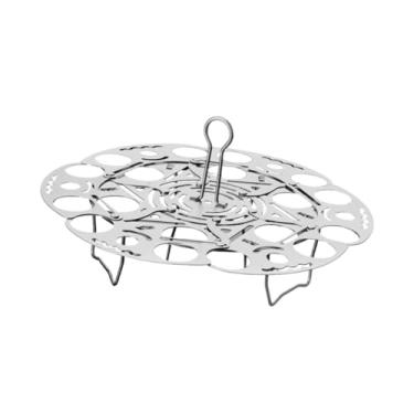 Imagem de IEUDNS Rack do vapor de serviço pesado redondo para cesta de vapor de suporte de suporte para alimentos para fogão de cozinha torrefando fritadeira