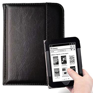 Imagem de Kuesn Barnes & Noble Nook Simple Touch eBook Reader Case, Flip Leather Cover for 6 Inch Nook Model BNRV300 BNRV350 BNRV500 Heavy Duty Protection Case (Black)