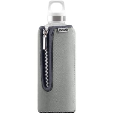 Imagem de SIGG Stella Grey, garrafa de água de vidro com bolsa de neoprene, livre de BPA – 0,5 L