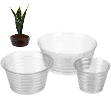 Imagem de GANAZONO 15 peças de plástico engrossado para plantas, coletor de água transparente, bandeja de gotejamento profundo, forros para jardim, interior, exterior, vaso, 10 cm, 15 cm, 20 cm