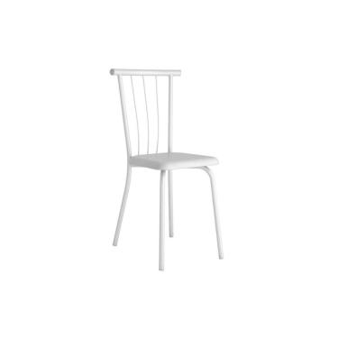 Imagem de Cadeira Sala De Jantar 154 Aço Kit 2 Uni Branco/courano Branco - Carraro