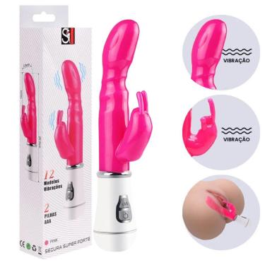 Imagem de Vibrador Feminino Ao Estilo Jelly Duplo Estimulador Ponto G Com 12 Níveis De Vibração 18 Cm Sex Shop