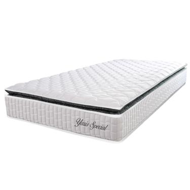 Imagem de Cama Box Baú Solteiro Hellen Colchão Yaris Pillow Top Cinza