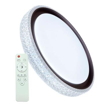 Imagem de Plafon Led Redondo Sobrepor íris 20w Com Controle Remoto Bivolt Preto