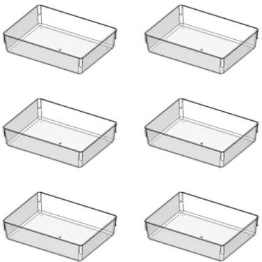 Imagem de Kit 6 Organizador de Gavetas Armarios e Dispensa Modular Multiuso Tran