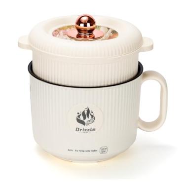 Imagem de drizzle Panela Elétrica De 1,7 L - Máquina Fazer Alimentos Portátil Inteligente Com Vaporizador, Frigideira Antiaderente, Refogado, Macarrão Instantâneo, Bife, Ovo, Aveia, Shabu-Shabu, Dormitório, E