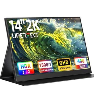 Imagem de UPERFECT Monitor Portátil 2K 14" QHD 2160x1440, Tela Externa Ultra Fina, Alto-falantes Duplos, HDR FreeSync