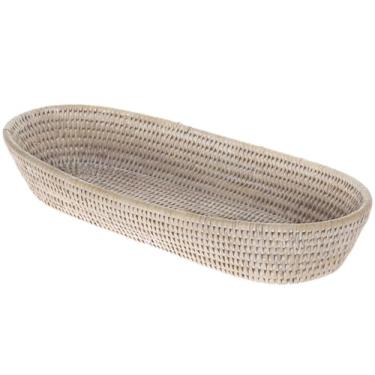 Imagem de KOUBOO La Jolla Cesto de pão de vime alongado, grande, branco