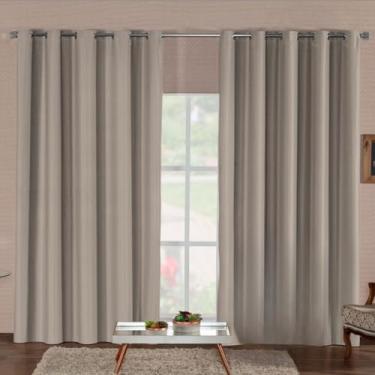 Imagem de Cortina Blackout Premium Corta Luz Total Com Isolamento Térmico E Acústico Tecido Durável Para Qualquer Ambiente(CINZA,3,00M x 2,80M)