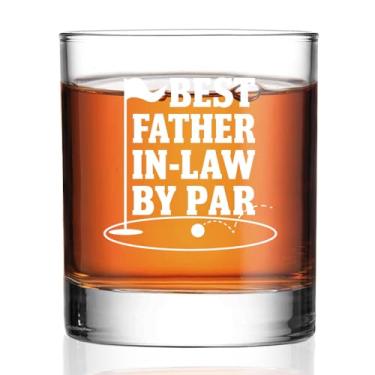 Imagem de Perfectinsoy Best Father In-Law By Par Whiskey Glass, Son/Daughter In-Law Gifts, Funny Golfer Present, Wedding Anniversary Drinkware, Acessórios de bar personalizados