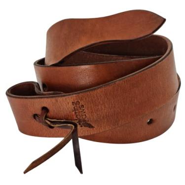Imagem de BlazingPaws Correia de couro para cavalos ocidentais Harneto Premium Top Grain Latigo Cinch Strap (182,88 cm - com furos, Bronze: Cinch Strap)