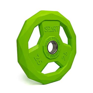 Imagem de SPART Placa De Peso Codificada Por Cores Placa De Aderência Olímpica Revestida De Borracha De 2 Polegadas Para Barra, Placas De Peso De Ferro Fundido Sólido Para Treinamento De Força, Levantamento De