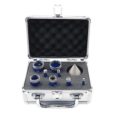 Imagem de Conjunto de brocas de núcleo de diamante seco, kit de serra de diamante BRSCHNITT com haste redonda para azulejo de porcelana, pedra cerâmica, mármore, granito, 6/8/10/12/20/25/32/35 mm Broca + broca