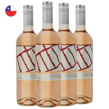 Imagem de Kit com 4 - Vinho Rose Carmenere Cuentos del Fuego 750ml