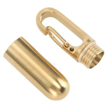 Imagem de KIMISS Caixa de Medicação de Chaveiro - Organizador de Medicamentos de Aço Inoxidável de Câmara única para Viagens, Camping e Uso Ao Ar Livre - Suporte de Vitamina Compacto e Aéreo