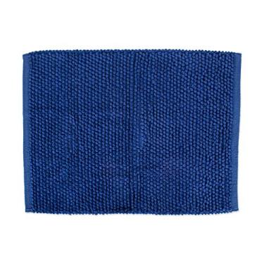 Imagem de Tapete de banheiro ultramacio de algodão absorvente de pipoca, 56 x 76 cm, lavável na máquina, tapete de banho perfeito para chuveiro, penteadeira, banheira, pia e vaso sanitário, azul royal