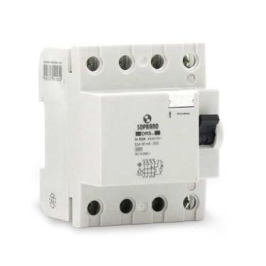 Imagem de Disjuntor DR Tetrapolar 63A-30mA Soprano - Monofásico/Bifásico/Trifási